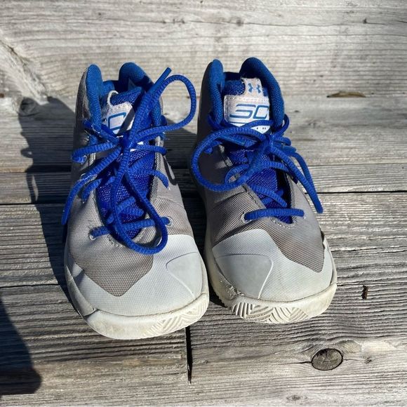 Under Armour gray and blue toddler boy size 9 sneakers - Picture 2 of 5
